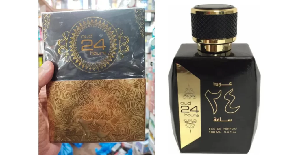 picture shows box and bottle of oud al zafran perfume
